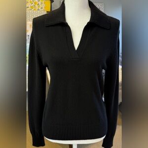 Athleta Alpine Collar Sweater Black merino wool and cashmere blend